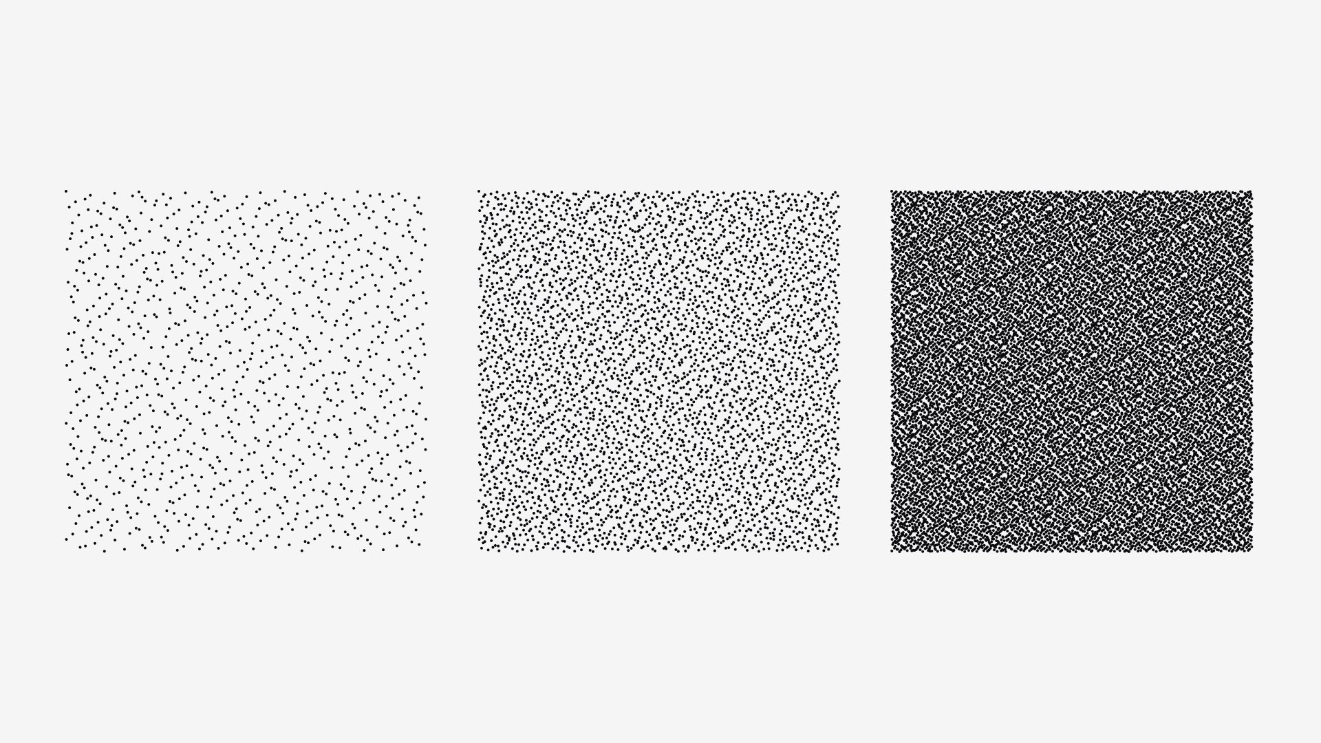 Random points in various densities.